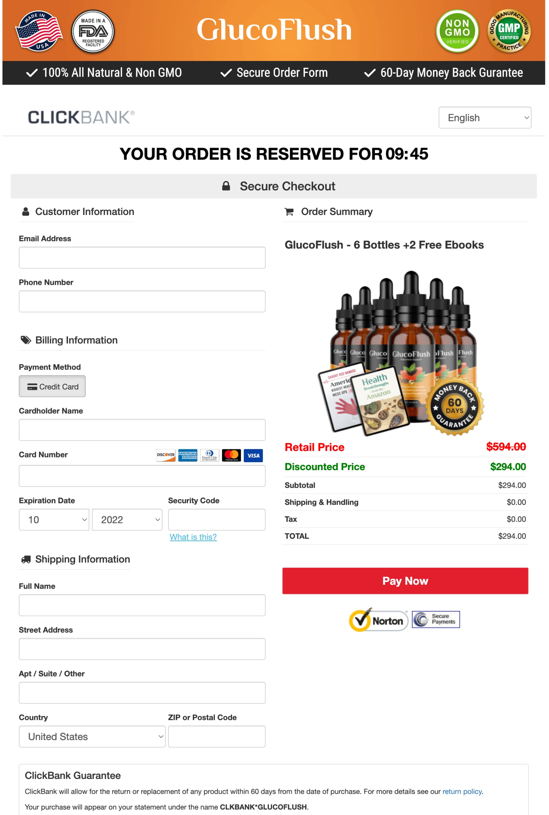 glucoflush order page